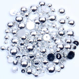 3mm-12mm Plated/Silver Plated Half Round Flat Bottom ABS Pearl Nail Art