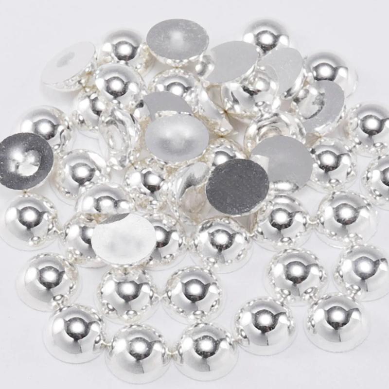 2mm-14mm Semicircle Flat Bottom AB ABS Pearl Acrylic Resin Half Face Pearl DIY