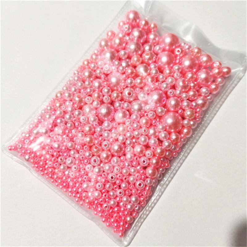 3-12mm White/Pearl Plastic Pearl Beads Mix 1150pcs