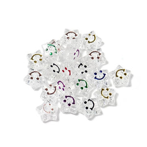11.5mm Smiley Face Star Beads for Sewing Baby Bracelet DIY