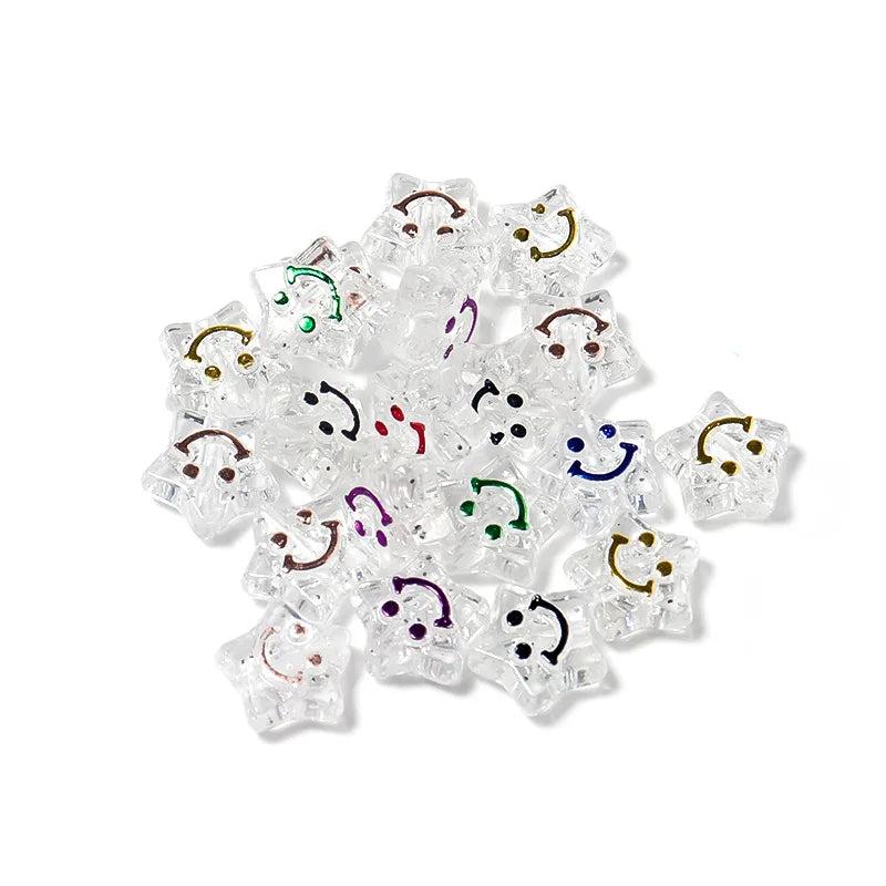 11.5mm Smiley Face Star Beads for Sewing Baby Bracelet DIY