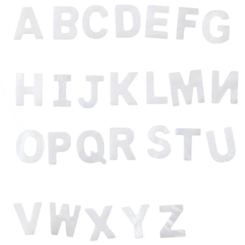 26pcs A-Z Shell Alphabet Beads 10mm Spacer Charm Necklace