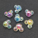 50 Mixed AB Acrylic Faceted Mouse Face Chunky Beads 15mm Inside