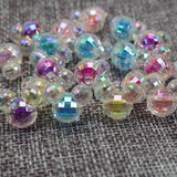 50 Mixed AB Acrylic Faceted Mouse Face Chunky Beads 15mm Inside