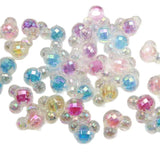 50 Mixed AB Acrylic Faceted Mouse Face Chunky Beads 15mm Inside