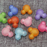 25 Mixed Acrylic Mouse Face Chunky Beads 22X18mm Various Style Bead Inside