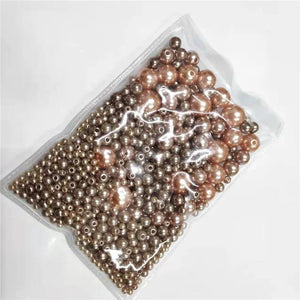 3-12mm White/Pearl Round Beads 1150pcs for Needlework & Jewelry Making