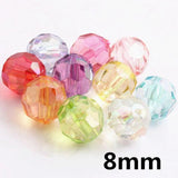 50pcs 8mm Acrylic Beads DIY Jewelry Making For Bracelet Necklace Accessories