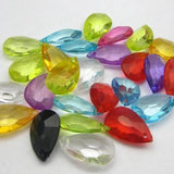 50 Transparent Acrylic Teardrop Beads Charms Pendants 26mm Mixed Colour
