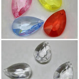 50 Transparent Acrylic Teardrop Beads Charms Pendants 26mm Mixed Colour