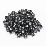 Mixed Letter Acrylic Beads Flat Round Alphabet Digital Cube Loose Spacer Beads