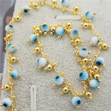 1 Meter Evil Eye Bead Chain Copper Link Necklace Jewelry Making Crafts