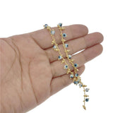1 Meter Evil Eye Bead Chain Copper Link Necklace Jewelry Making Crafts