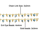 1 Meter Evil Eye Bead Chain Copper Link Necklace Jewelry Making Crafts