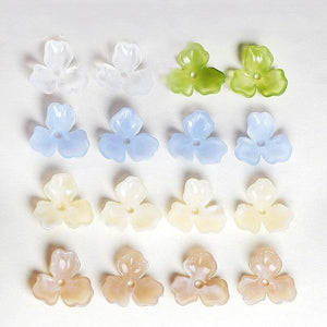 50 Acrylic Petals Tray Bead Caps for DIY Earrings Jewelry