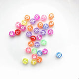 7mm Acrylic Flat Round English Letters Beads DIY Jewelry Accessories
