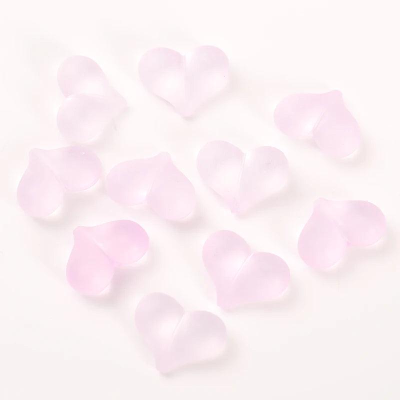 20pcs Acrylic Rainbow Heart Beads Mermaid Pearl Light Beads