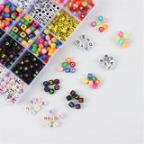 Letter Beads Kit Round/Square Number Smiley Beads Set DIY Charms Bracelet
