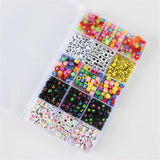 Letter Beads Kit Round/Square Number Smiley Beads Set DIY Charms Bracelet