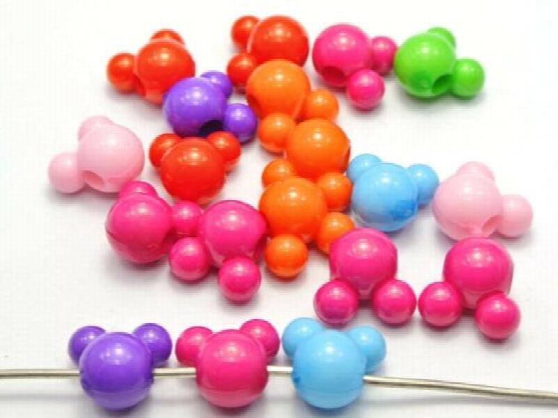 DIY Mixed Bubblegum Flower Mouse Charm Beads Jewelry