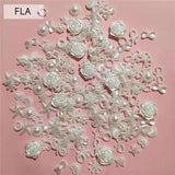 100pcs Pink ABS Resin Half Round Flower Pearls Art Beads