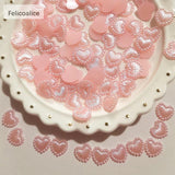 100pcs Pink ABS Resin Half Round Flower Pearls Art Beads