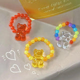 50Pcs Mini Acrylic Bear Resin Beads DIY Craft Jewelry Supplies