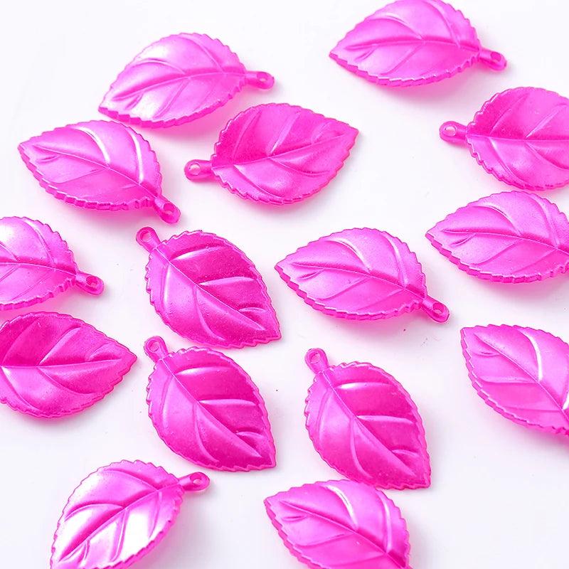 50g Green Rose Leaf Beads ABS Acrylic Pearls for DIY Jewelry