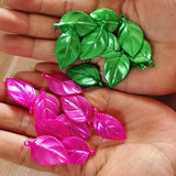 50g Green Rose Leaf Beads ABS Acrylic Pearls for DIY Jewelry
