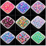 Mermaid Gradient Round Pearls Mix Size&Color 200-400Pcs No Hole DIY Craft