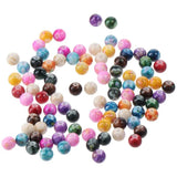 200Pcs Crackle Multicolor Round Ball Acrylic Beads Ink Patterns Art Craft