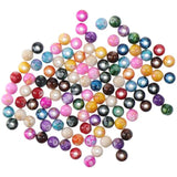 200Pcs Crackle Multicolor Round Ball Acrylic Beads Ink Patterns Art Craft