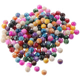 200Pcs Crackle Multicolor Round Ball Acrylic Beads Ink Patterns Art Craft