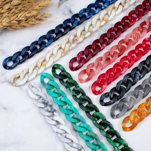 50PCS Acrylic Chain Link Twisted Chain Assembled Parts 17*23mm