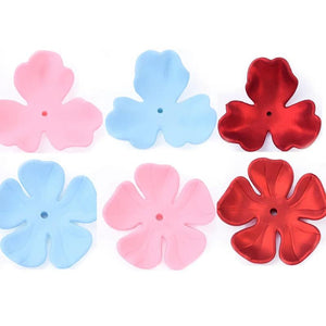 10 PCS Red Pink Acrylic Shell Flowers Bead Cap Tray Jewelry Making