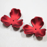 10 PCS Red Pink Acrylic Shell Flowers Bead Cap Tray Jewelry Making