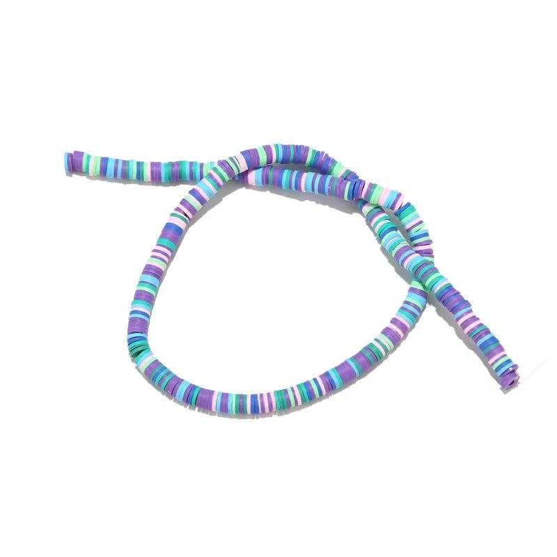 Multicolor Polymer Clay Disk Beads 6mm