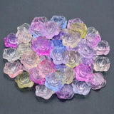 18mm Roses Flowers 20/40/60Pcs Acrylic Spacer Beads DIY Jewelry Making
