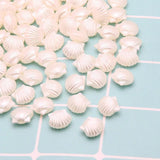 50Pcs 11x13mm Beige Acrylic Pearl Shell Beads For DIY Crafts