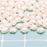50Pcs 11x13mm Beige Acrylic Pearl Shell Beads For DIY Crafts