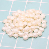 50Pcs 11x13mm Beige Acrylic Pearl Shell Beads For DIY Crafts