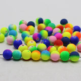 DIY Multi-Color Neon Beads Acrylic Round Beads 8mm-16mm Rubber Tone