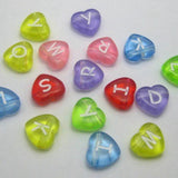 DIY Acrylic Alphabet Letter Beads Heart Flower Jewelry