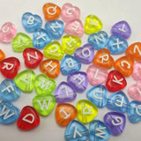 DIY Acrylic Alphabet Letter Beads Heart Flower Jewelry