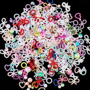 50g Heart Shape Flat Beads Craft Pearls For DIY Jewelry Making