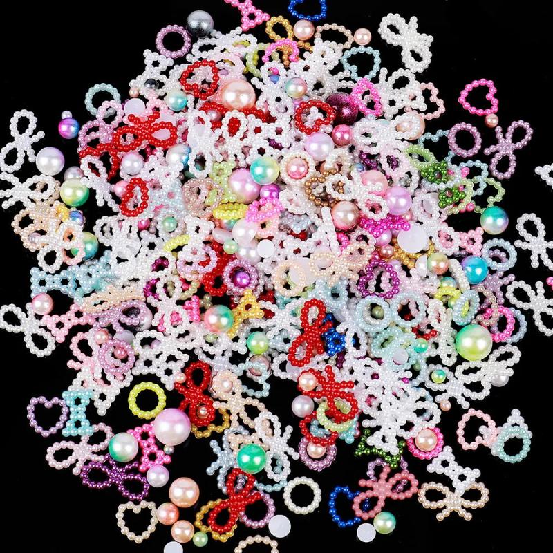 50g Heart Shape Flat Beads Craft Pearls For DIY Jewelry Making