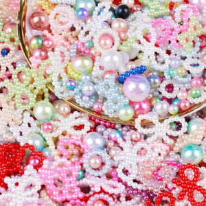 50g Heart Shape Flat Beads Craft Pearls For DIY Jewelry Making