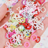 50g Heart Shape Flat Beads Craft Pearls For DIY Jewelry Making