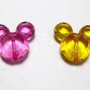 Acrylic Mouse Charm Beads Mixed Colour 36mm
