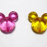 Acrylic Mouse Charm Beads Mixed Colour 36mm